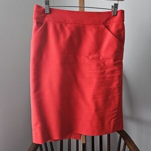 J. Crew Vibrant Red Pencil Skirt w/Pockets. Sz 8.